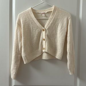 Cat & Jack - White Cropped Button-down Sweater Top